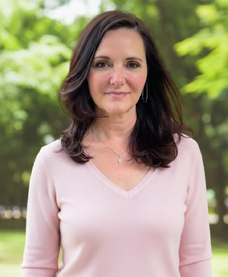 An image of Wendy Byrd standing outdoors with grass and trees forming the natural background.